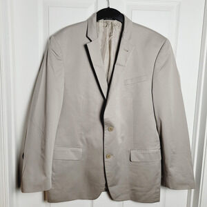 John Varvatos USA Blazer 42R Cream Loft Cotton Blend Two Button Jacket Casual
